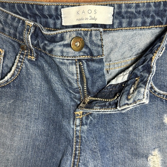 Kaos Made in Italy Distressed Denim Shorts size 26 - Picture 6 of 9